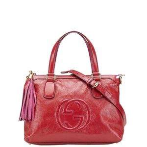 Gucci Soho GG Interlocking Bag leather Shoulder red